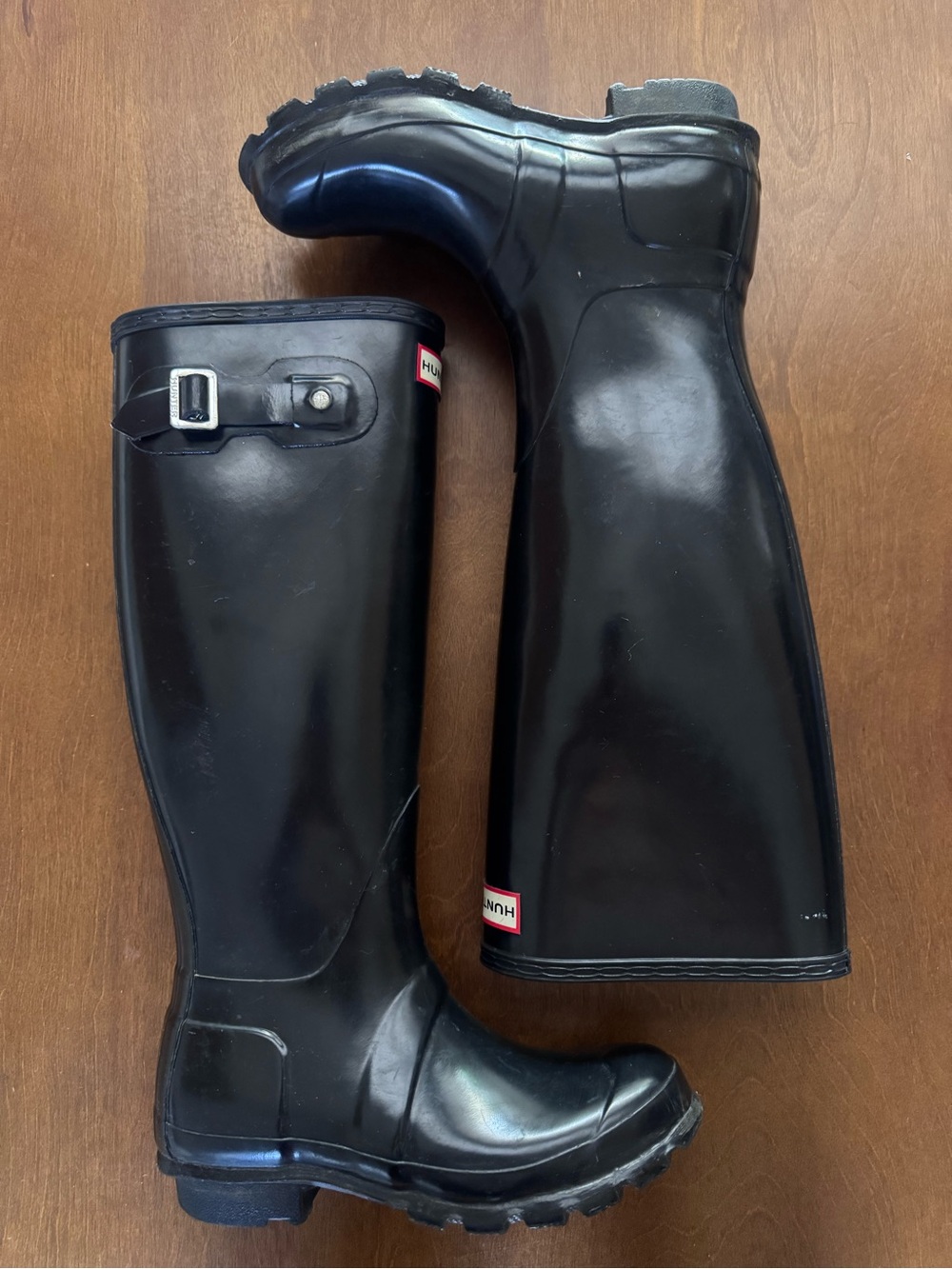Hunter Black Tall Gloss Rain Boots